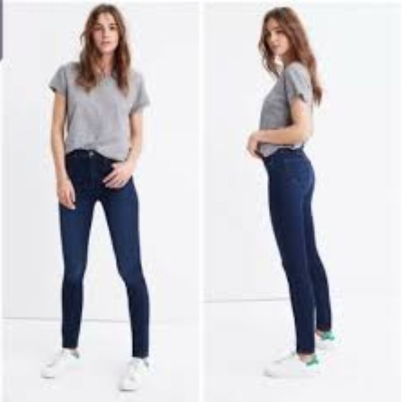 Madewell 10" High Rise Dark Wash Skinny Jeans Size 25 - Picture 12 of 12
